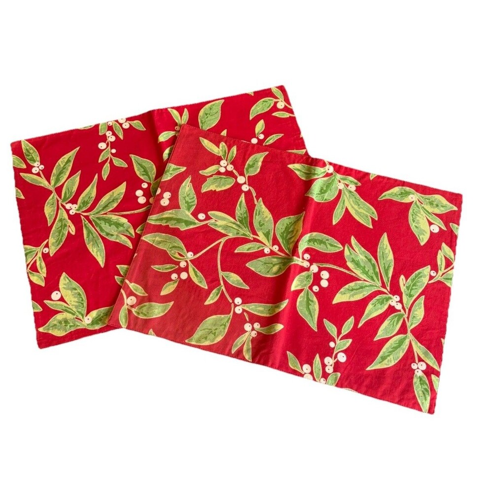 Christmas Holiday Placemats Set Of 2 Kitchen Kaboodle Floral Berry